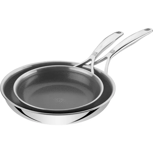 Zwilling Peak Stainless Steel Dual Performance Ceramic Nonstick Set of 2 Skillets, 8" & 10"
