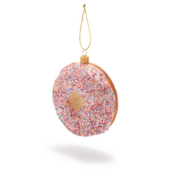 Pink Donut Glass Ornament