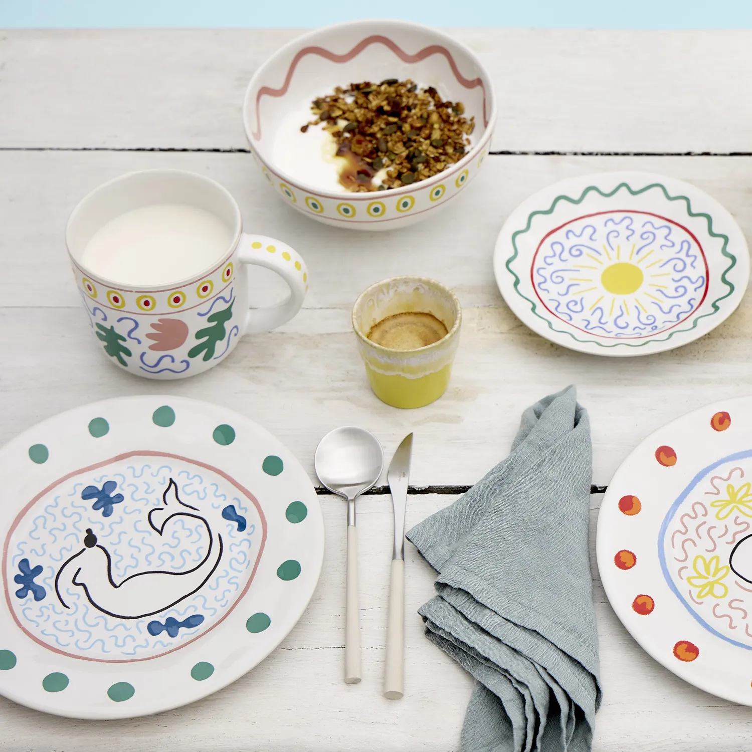 Costa Nova Summer Bliss Tulip Cereal Bowls, Set of 6