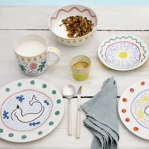 Costa Nova Summer Bliss Tulip Cereal Bowls, Set of 6