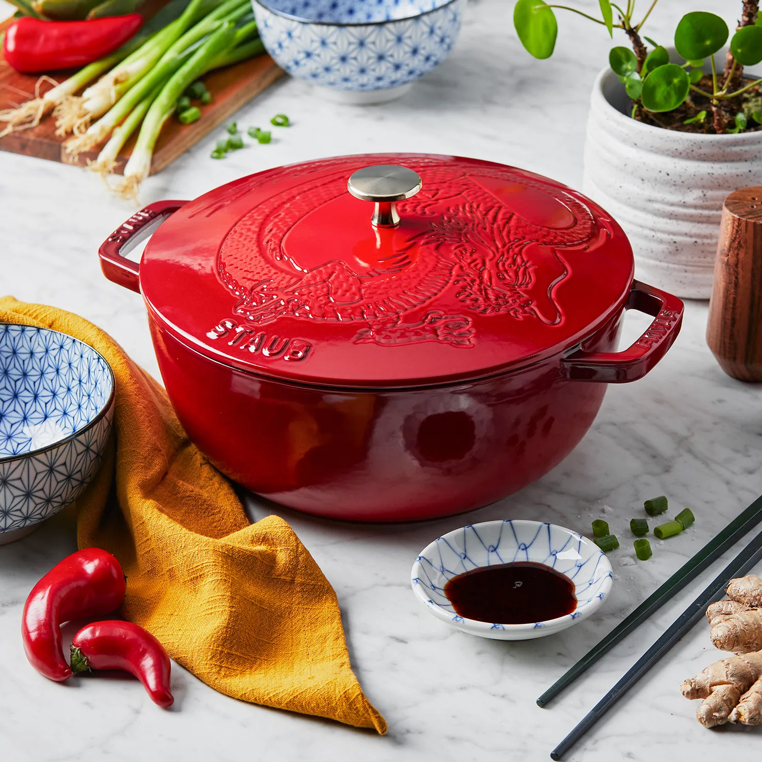 Staub Essential French Oven with Dragon Lid, 3.75 qt.