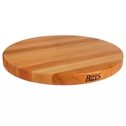 John Boos Cherry Edge-Grain Round Cutting Board, 18" x 1.5"