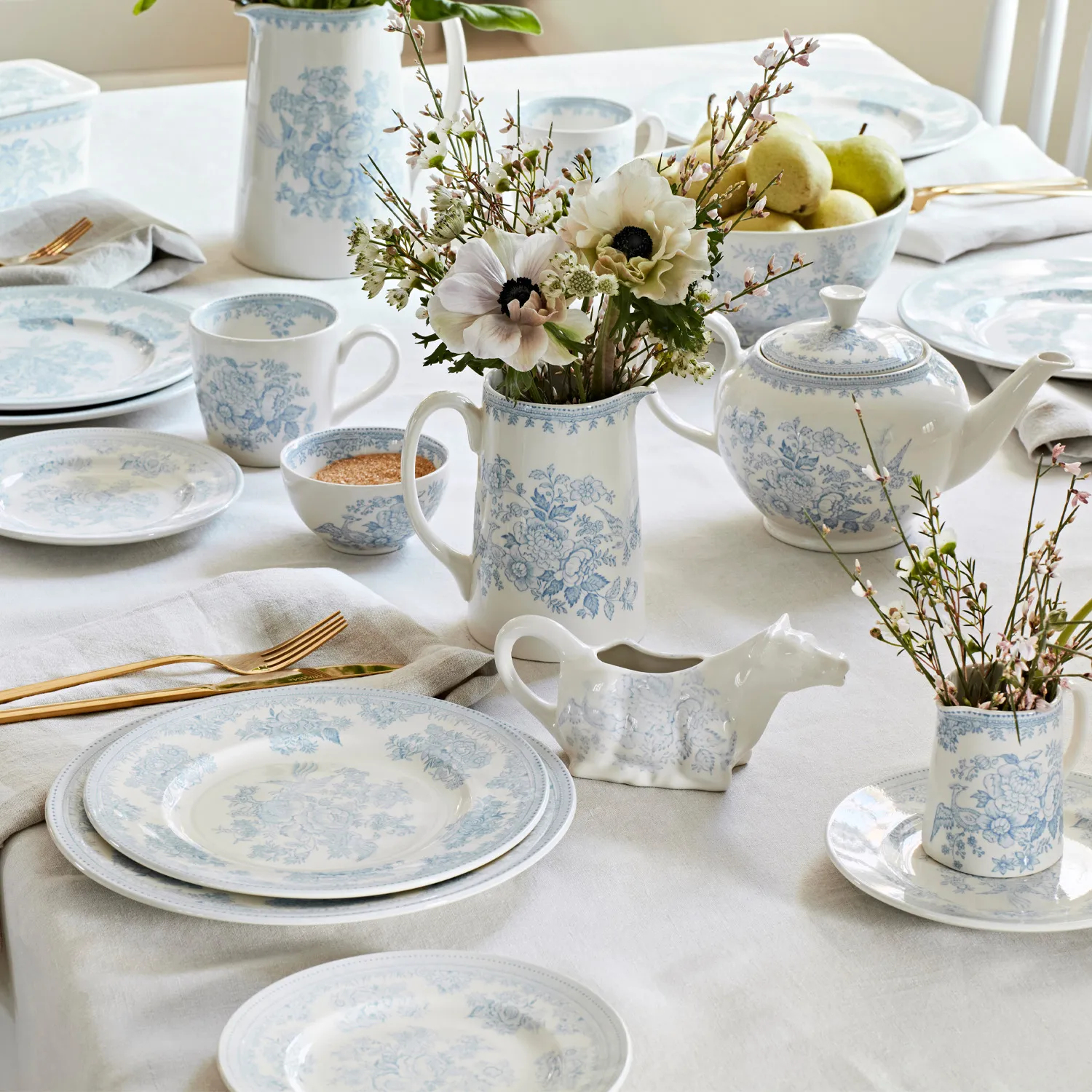 Burleigh Blue Asiatic Pheasants Dinner Plate 