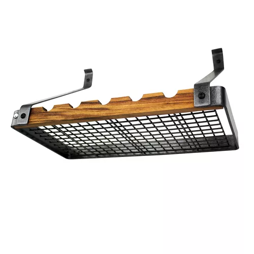 Enclume Hammered Steel &#38; Tigerwood Signature Bookshelf Wine Rack