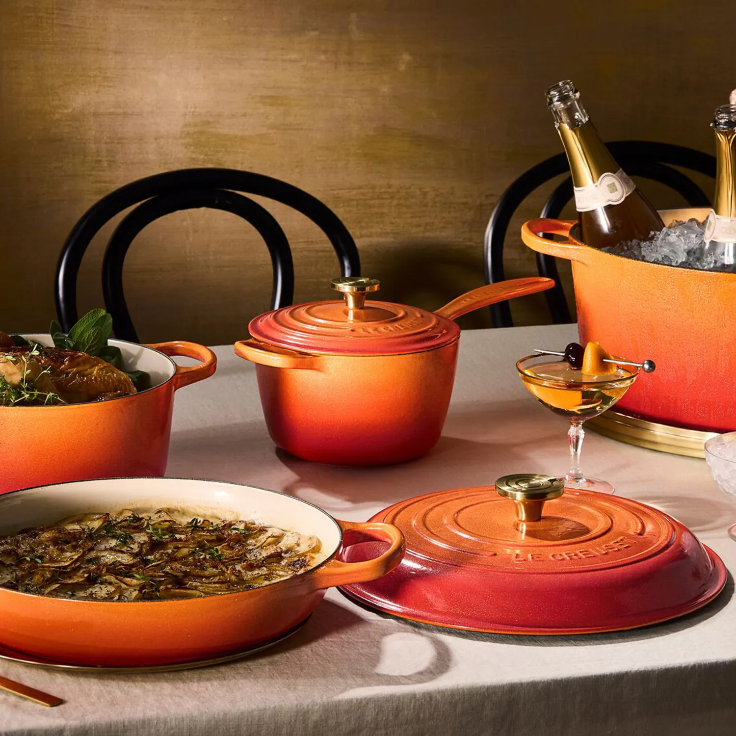 Le Creuset Signature Flamme Dorée Saucepan, 2.25 qt.
