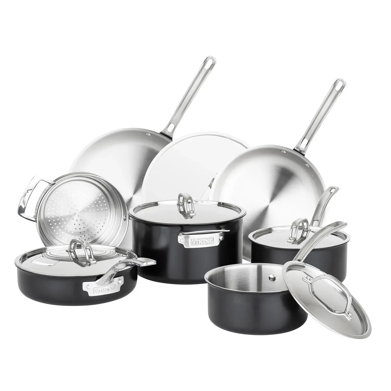 Viking Black & Stainless Steel 12-Piece Cookware Set