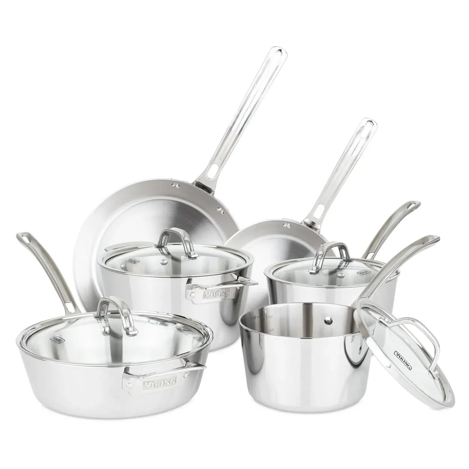 Photos - Stockpot VIKING Contemporary 10-Piece Stainless Steel Cookware Set 4513-3S10 