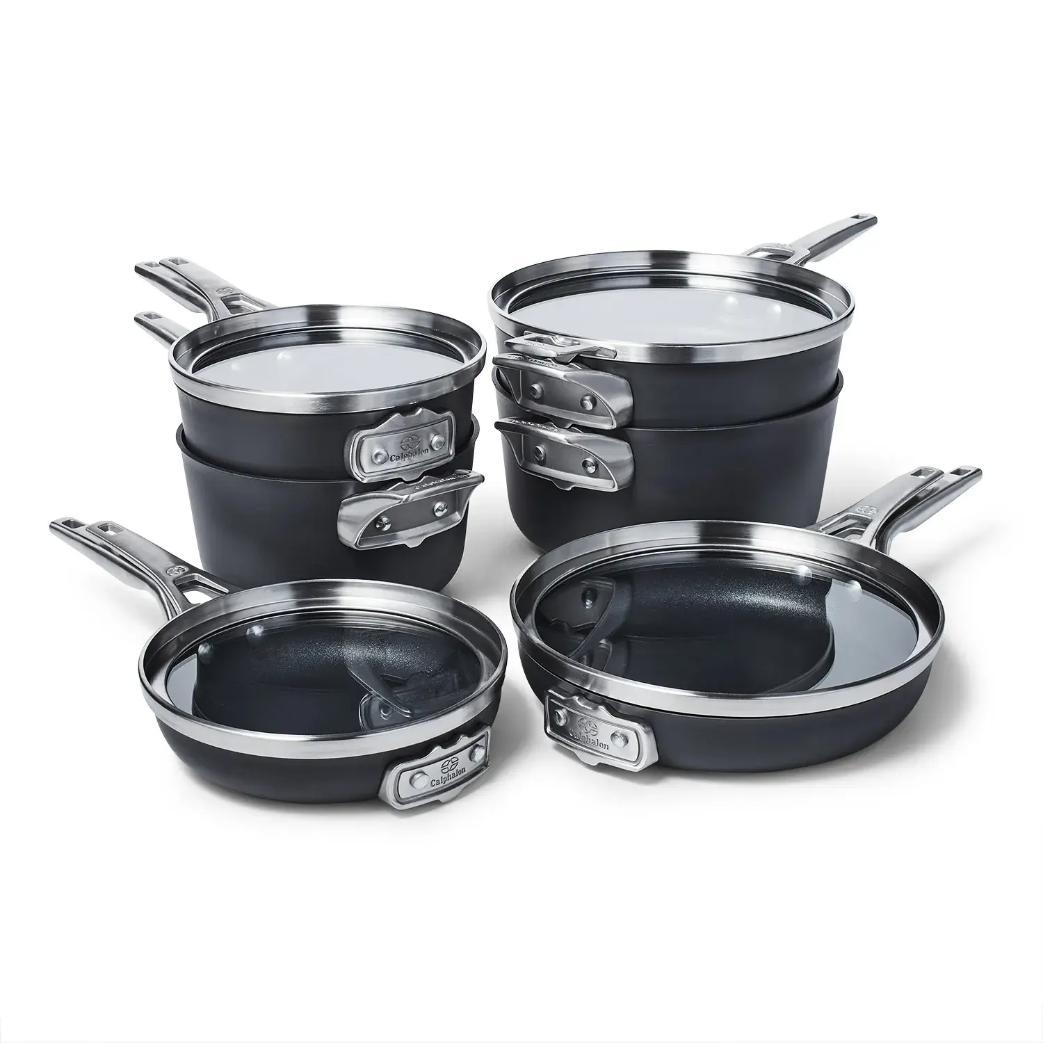 Photos - Stockpot Calphalon Premier Space-Saving Hard Anodized Nonstick Cookware Sets 2172349 